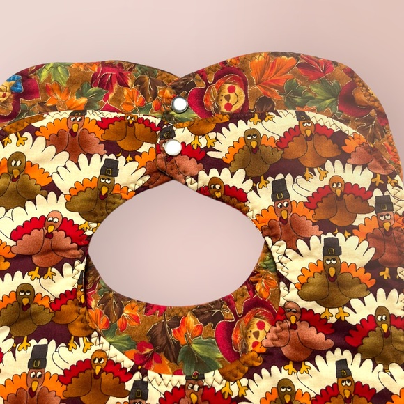 Lot/2 Handmade Thanksgiving Bibs OOAK - Picture 8 of 10